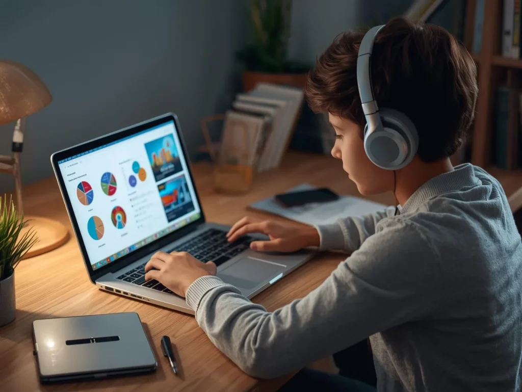 مطالعه با کتاب الکترونیکی در لپتاپ